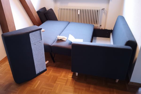 Der Aufbau des Bruno Schlafsofas.